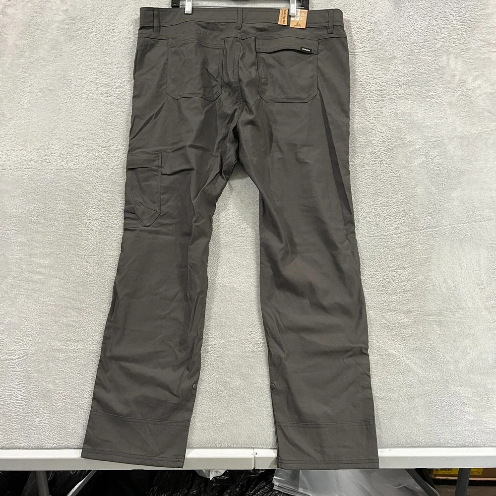 Prana Stretch Zion Slim Pant II Men 40x32 Dark Iron Grey Goprcore Stretch Belted